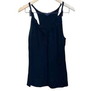•BANANA REPUBLIC•100% RAYON BLACK RUFFLE VNECK SPAGHETTI STRAP FLOWY TANK TOP(M)
